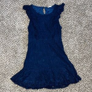 Kori Navy Blue Lace Mini Dress